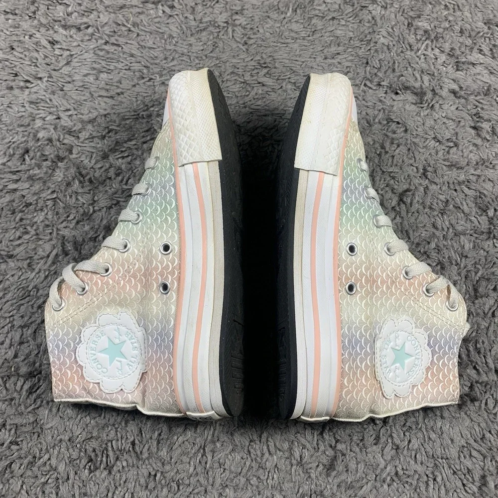 Converse Youth Size 3 Chuck Taylor Eva Lift Hi Top Sneakers 372752C Mermaid